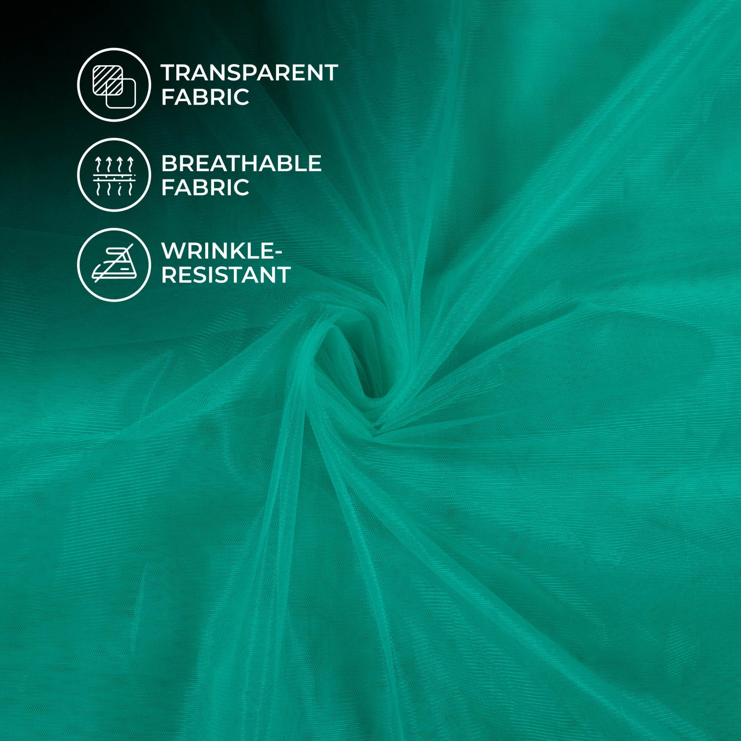 Aqua Green Plain Premium Quality Butterfly Net Fabric