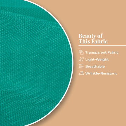 Aqua Green Plain Premium Quality Butterfly Net Fabric
