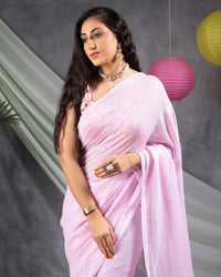 Lace Pink All Over Premium Water Sequins Georgette Saree