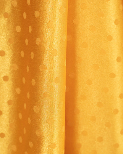 Butter Yellow Plain Half Pleated Jacquard Booti Japan Satin Saree