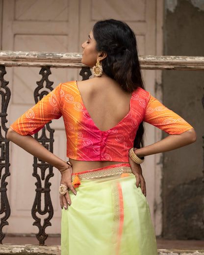 Bandhanii Printed Crepe Silk  Blouse