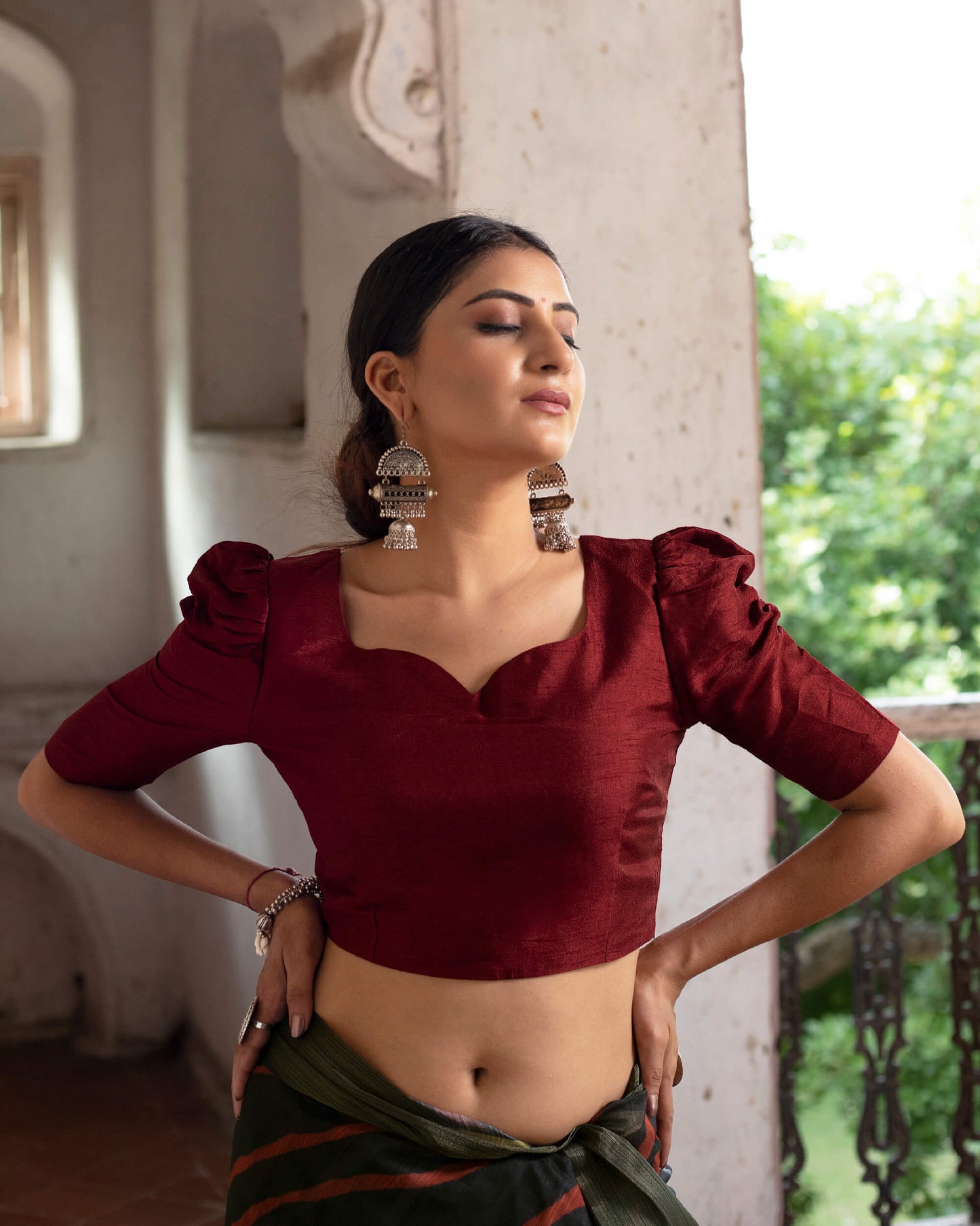 Maroon Raw Silk Blouse