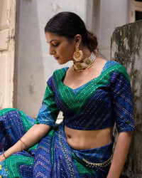 Bandhanii Printed Foil Kota Doria Blouse