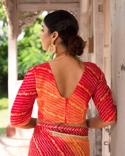 Bandhanii Printed Foil Kota Doria Blouse