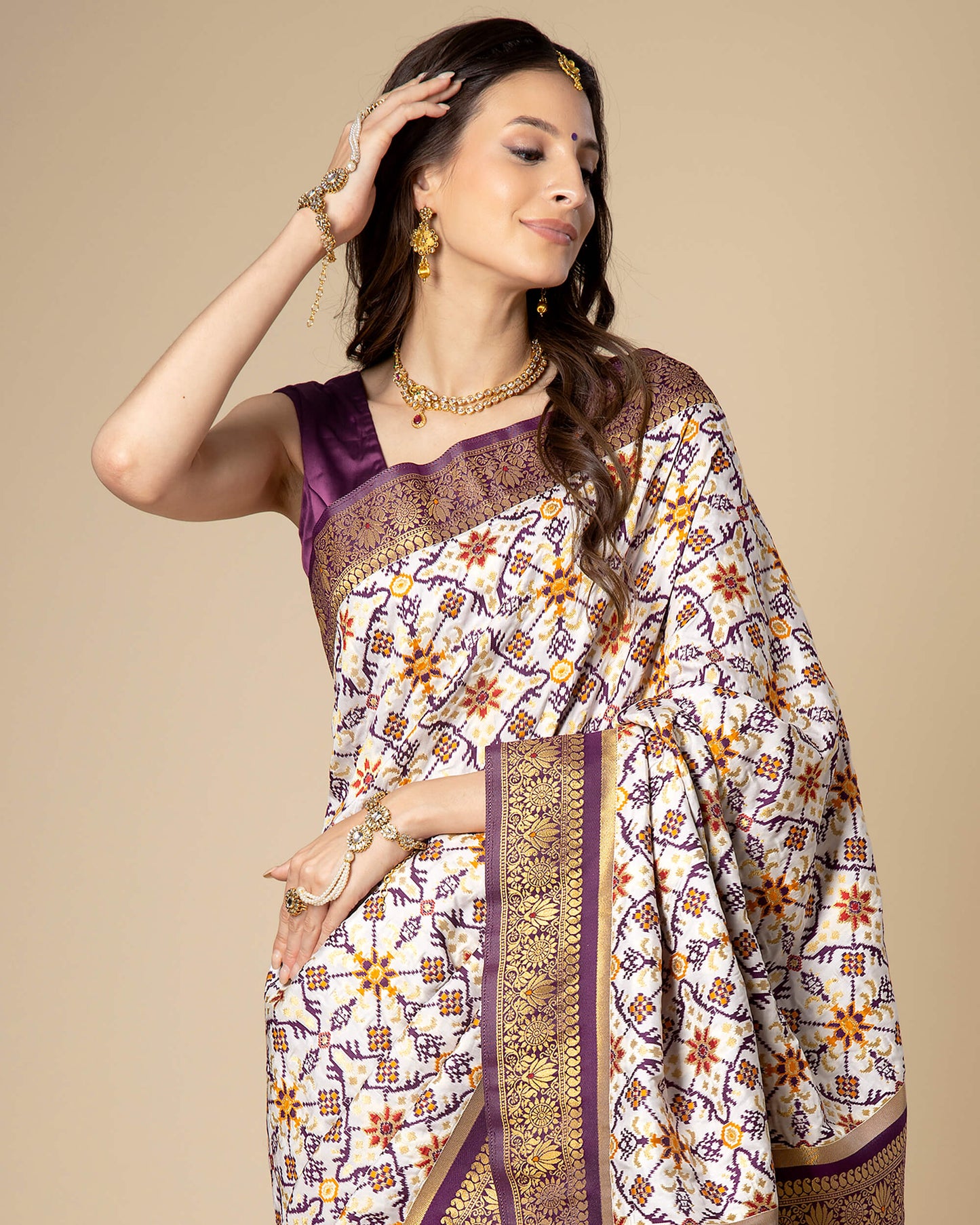 Purple Patola Traditional Jacquard Pallu Work Exclusive Silk Saree