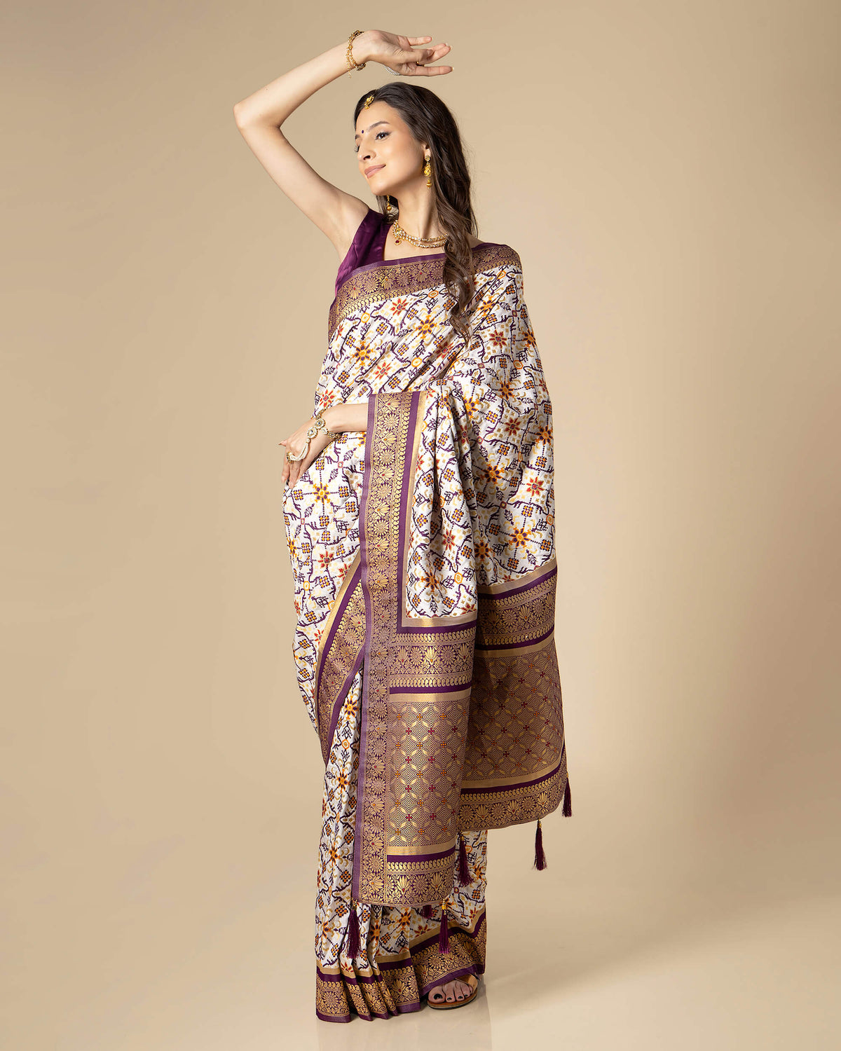 Purple Patola Traditional Jacquard Pallu Work Exclusive Silk Saree