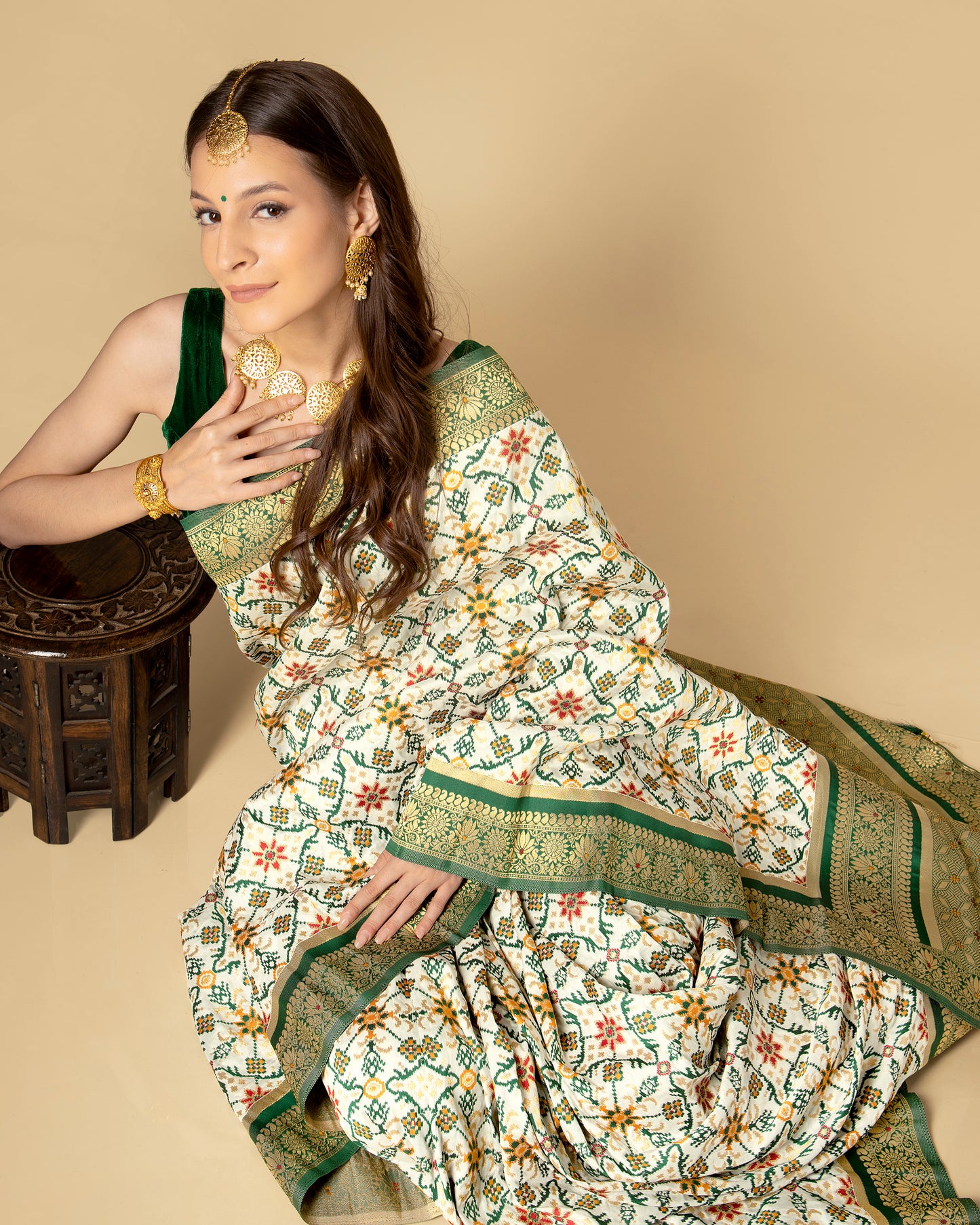 Green Patola Traditional Jacquard Pallu Work Exclusive Silk Saree