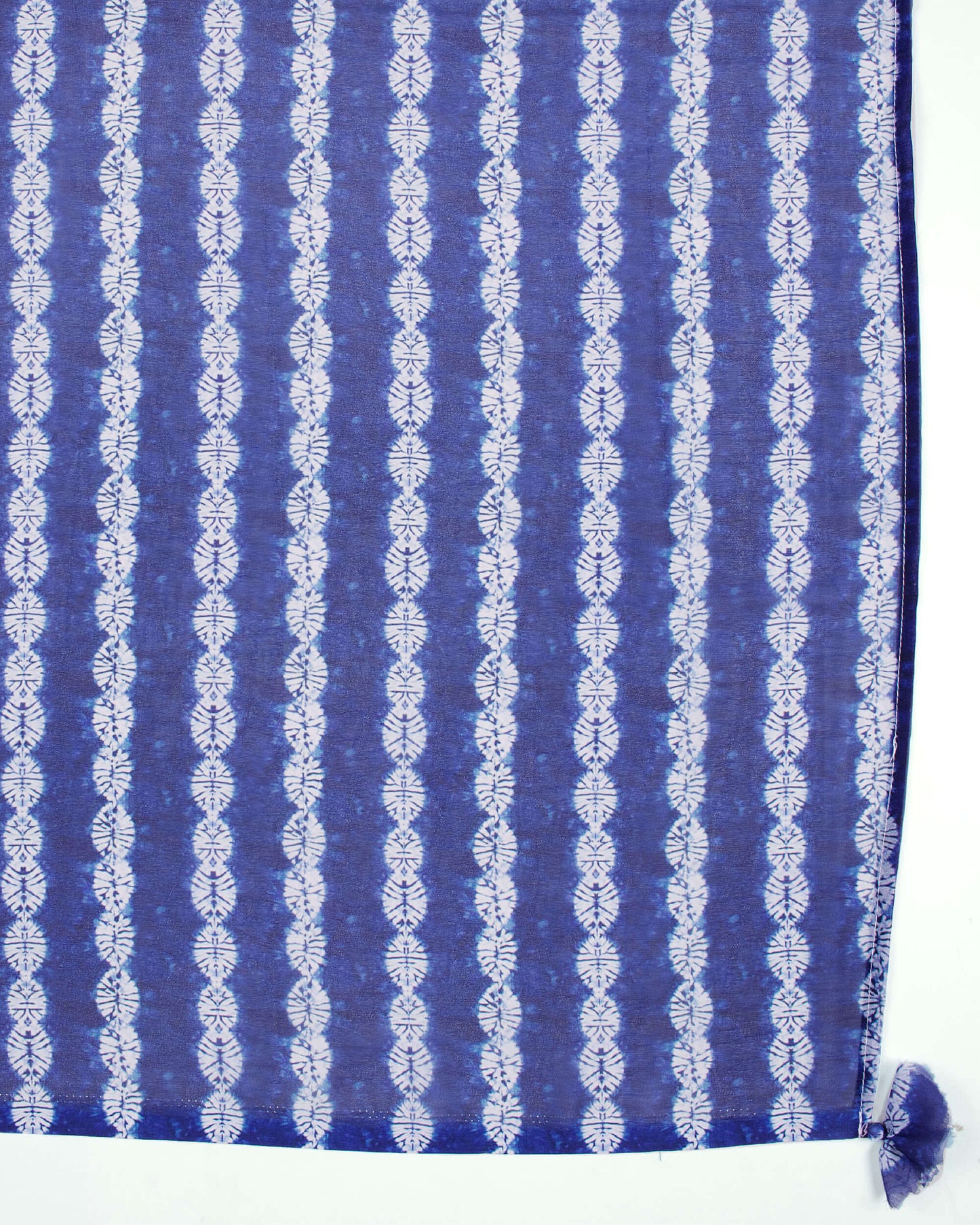 Blue And White Shibori Pattern Digital Print Georgette Scarf