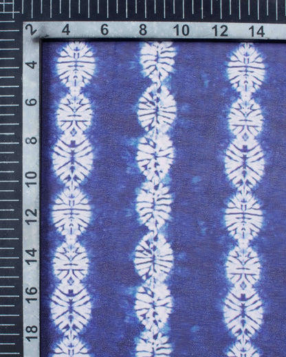 Blue And White Shiiborii Pattern Digital Print Georgette Scarf