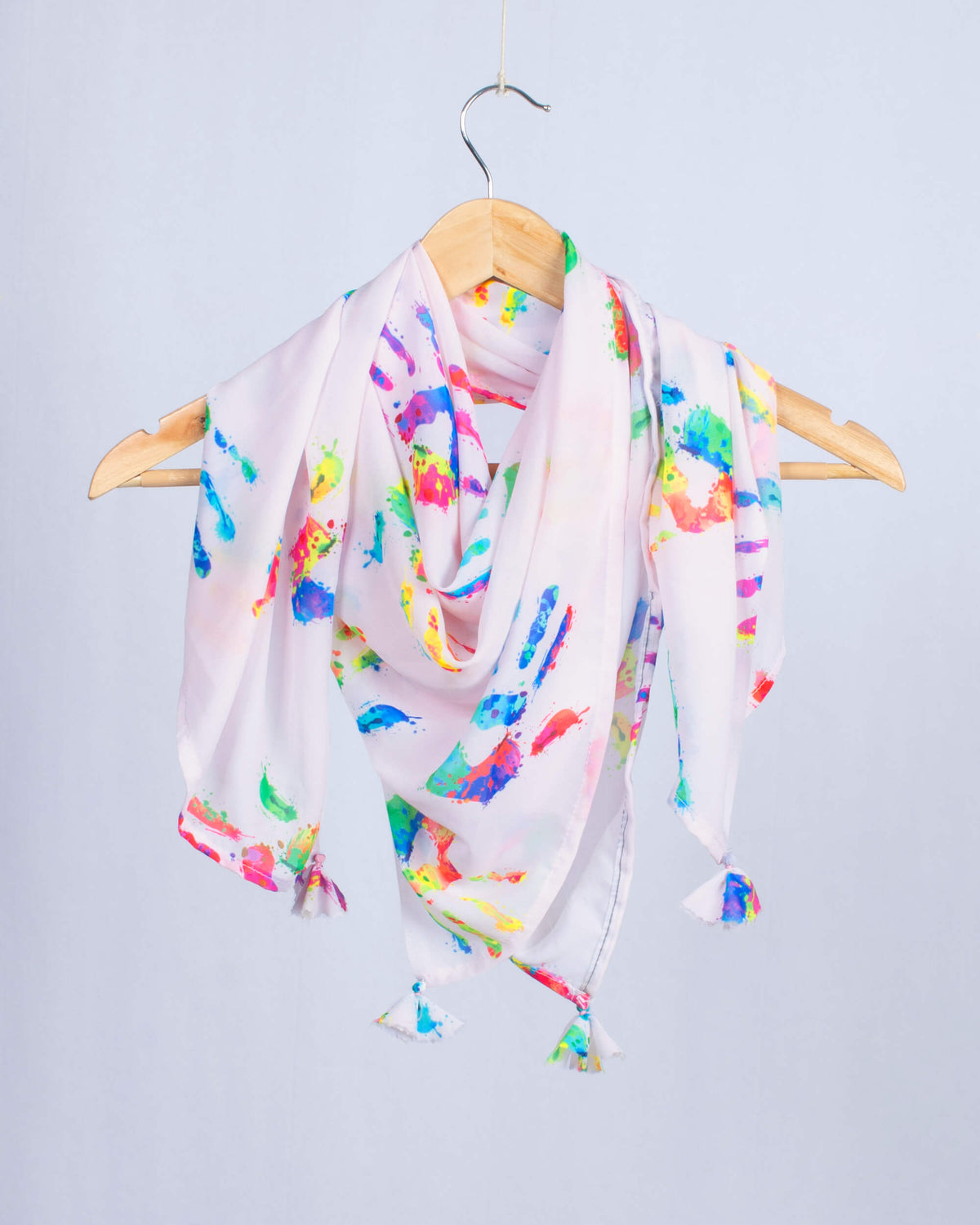 Multi-Color Rainbow Pattern Digital Print Georgette Scarf