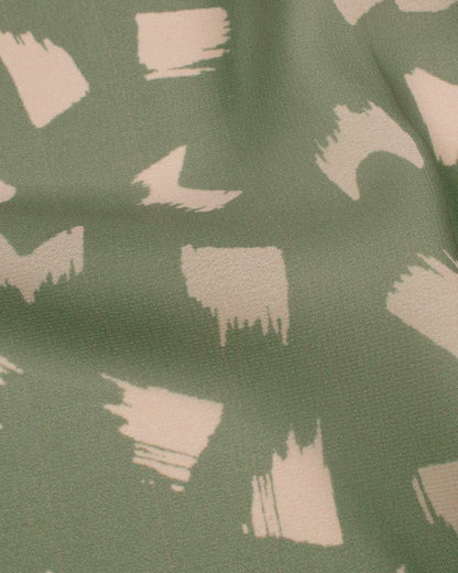 Light Grey And Peach Geometric Pattern Digital Print Georgette Scarf