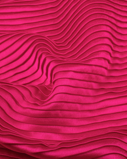 Cerise Pink Plain Pleated Japan Satin Scarf