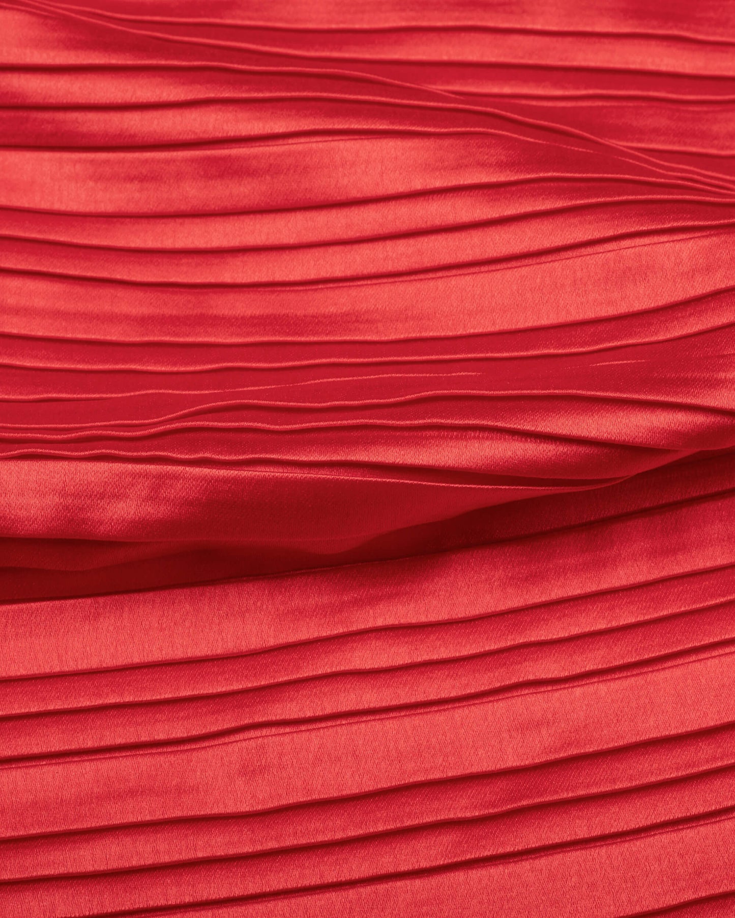 Chilli Red Plain Pleated Japan Satin Scarf
