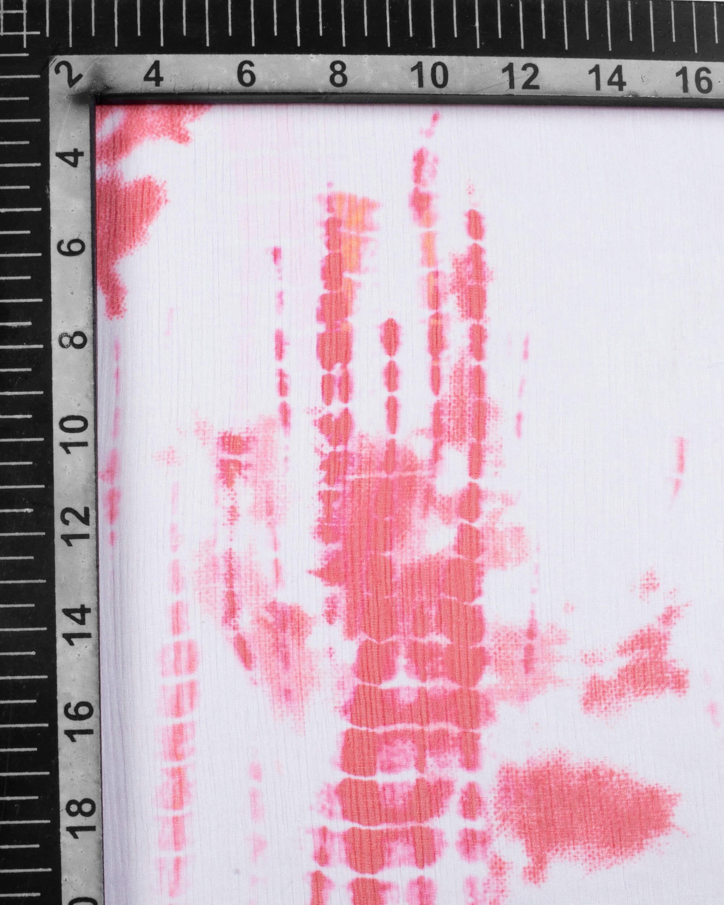 White And Pink Shibori Pattern Digital Print Bemberg Chiffon Dupatta With Tassels - Fabcurate