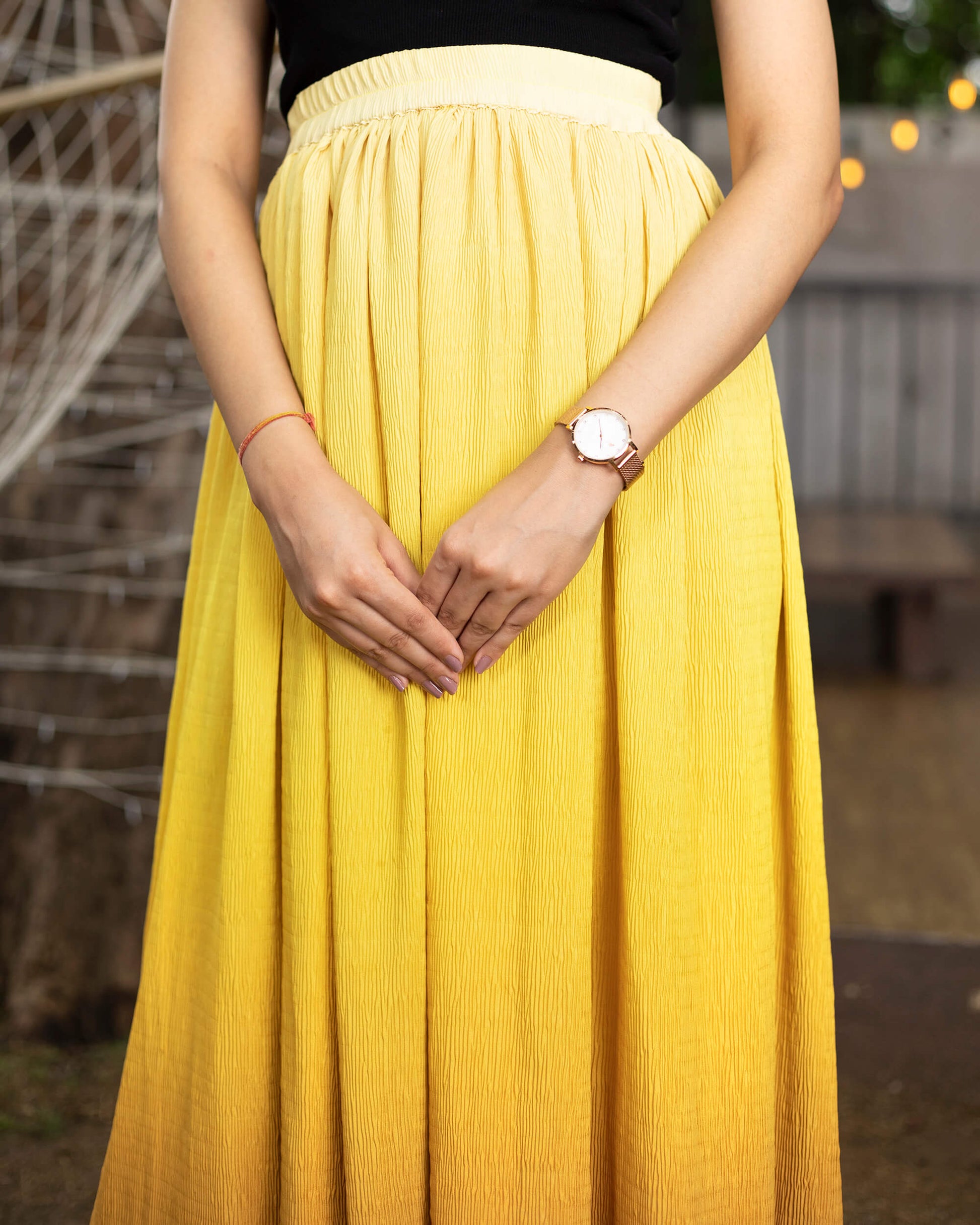 Ombre Pleated Midi Skirt – Fabcurate - Main Image