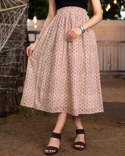 Booti Printed Midi Skirt