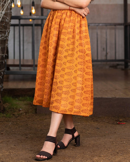 Booti Printed Midi Skirt