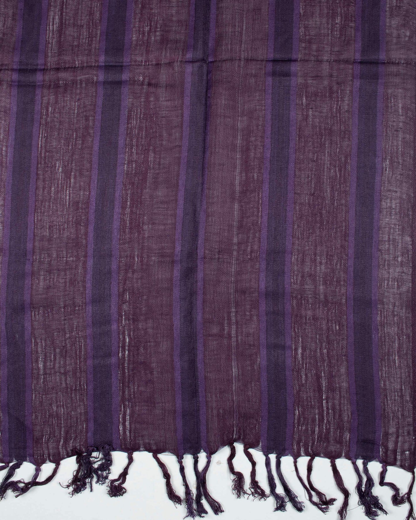Dark Purple And Black Stripes Pattern Woven Bhagalpuri Cotton By Linen Stole - Fabcurate