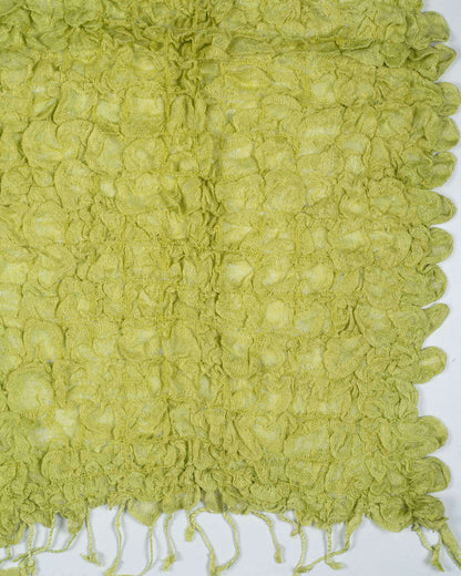 Lemon Green Plain Woven Bhagalpuri Strechable Linen Stole - Fabcurate