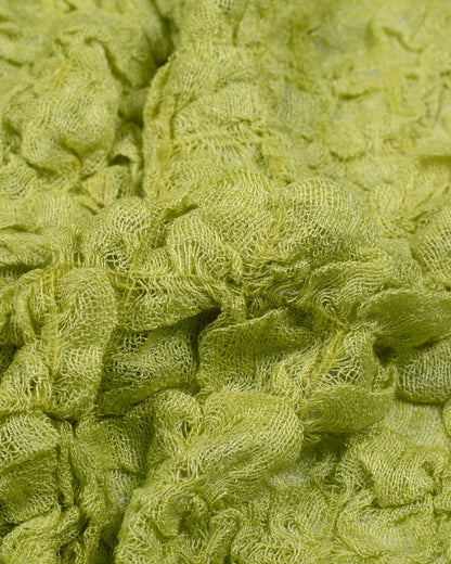 Lemon Green Plain Woven Bhagalpuri Strechable Linen Stole - Fabcurate