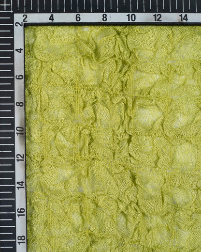 Lemon Green Plain Woven Bhagalpuri Strechable Linen Stole - Fabcurate