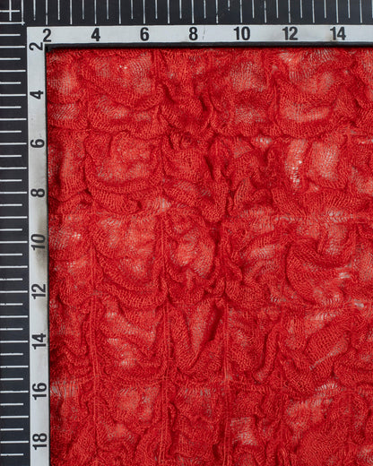 Red Plain Woven Bhagalpuri Strechable Linen Stole - Fabcurate