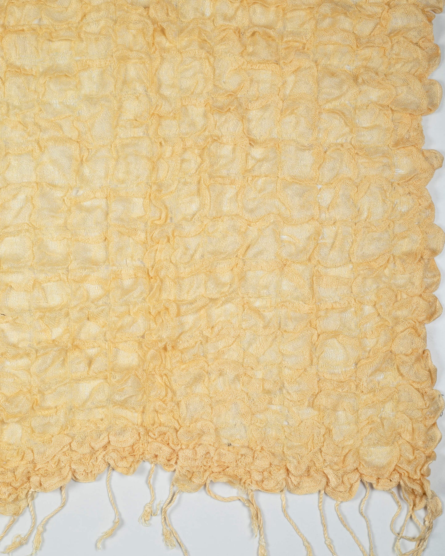 Mellow Yellow Plain Woven Bhagalpuri Strechable Linen Stole - Fabcurate