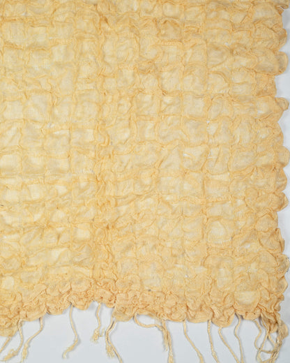 Mellow Yellow Plain Woven Bhagalpuri Strechable Linen Stole - Fabcurate
