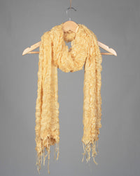 Mellow Yellow Plain Woven Bhagalpuri Strechable Linen Stole - Fabcurate