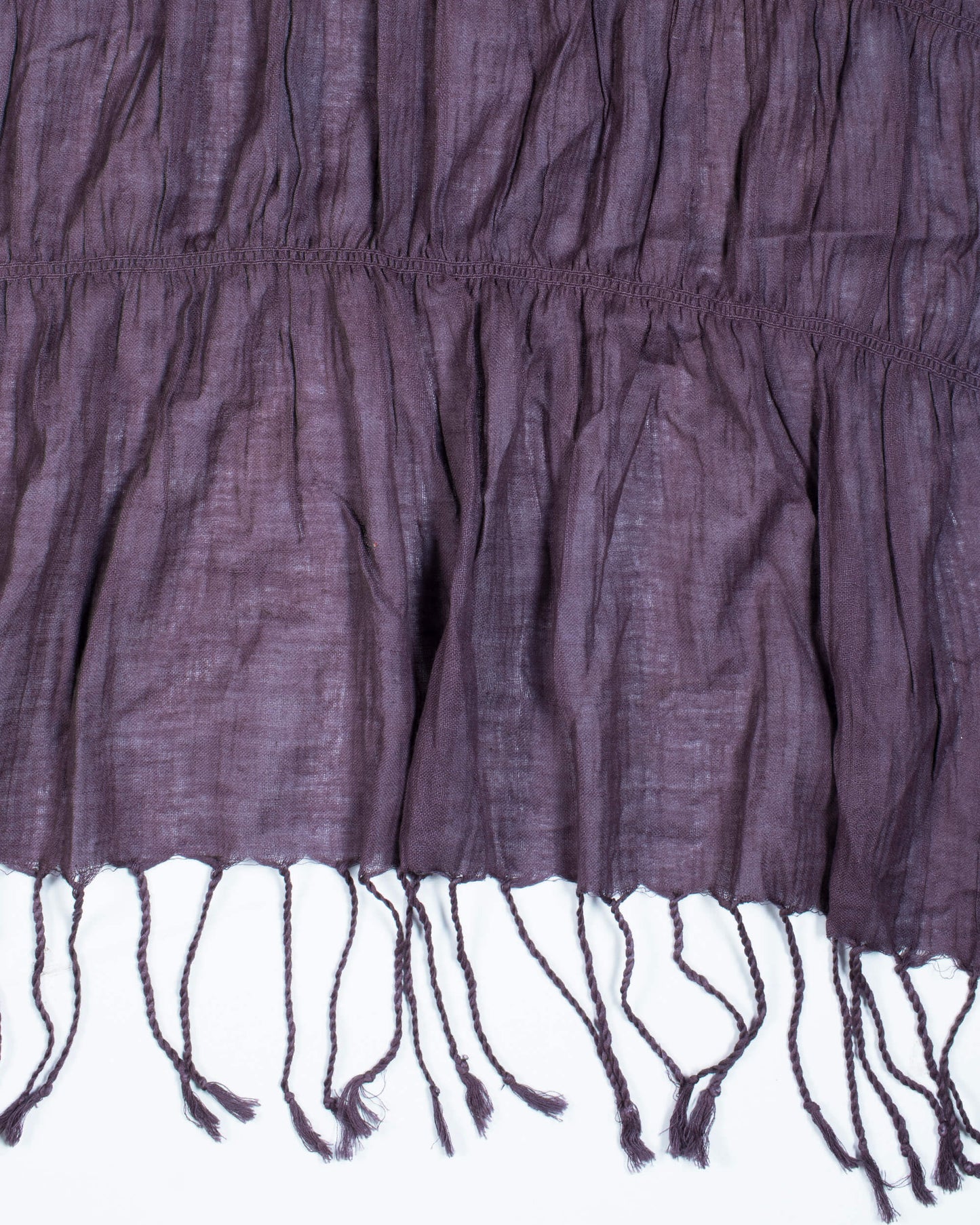 Grey Plain Woven Bhagalpuri Strechable Cotton By Linen Stole - Fabcurate