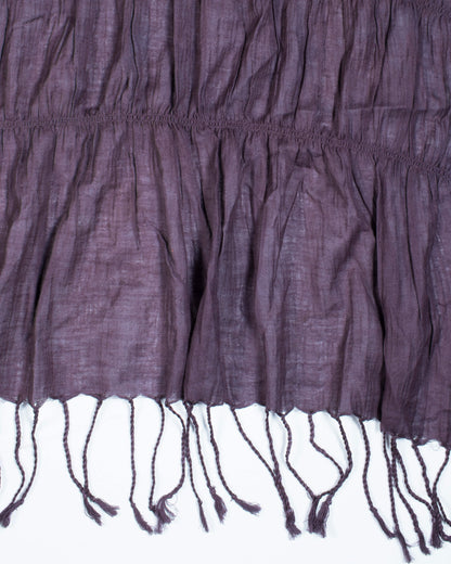 Grey Plain Woven Bhagalpuri Strechable Cotton By Linen Stole - Fabcurate
