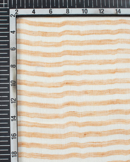 Beige And Cream Stripes Pattern Woven Bhagalpuri Viscose Linen Stole - Fabcurate