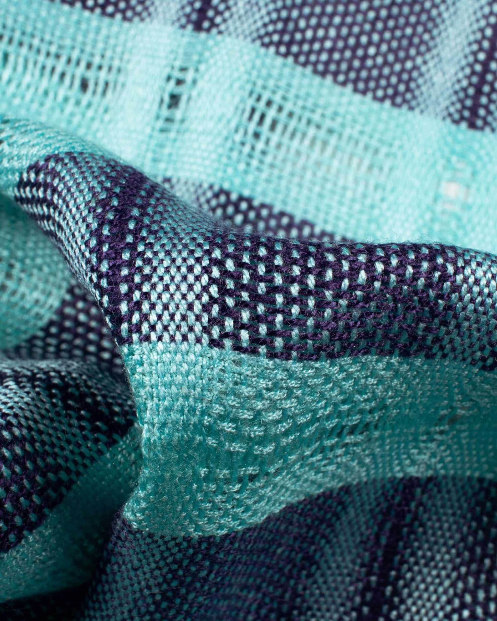 Electric Blue And Prussian Blue Woven Bhagalpuri Viscose Stole With Tassels - Fabcurate