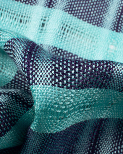 Electric Blue And Prussian Blue Woven Bhagalpuri Viscose Stole With Tassels - Fabcurate
