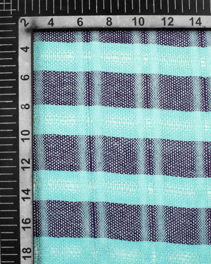 Electric Blue And Prussian Blue Woven Bhagalpuri Viscose Stole With Tassels - Fabcurate