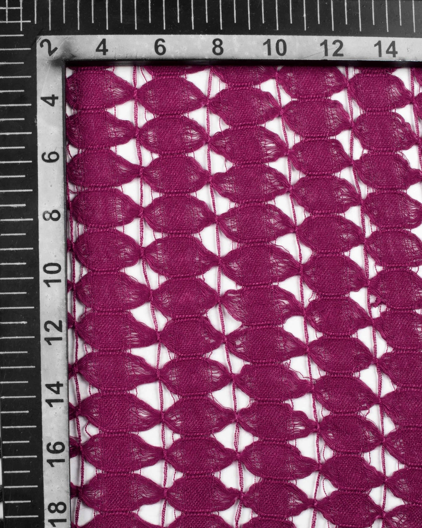 Plum Purple Plain Woven Bhagalpuri Viscose Dobby Net Stole With Tassels - Fabcurate