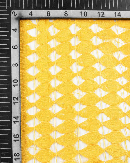 Tuscany Yellow Plain Woven Bhagalpuri Viscose Dobby Net Stole With Tassels - Fabcurate