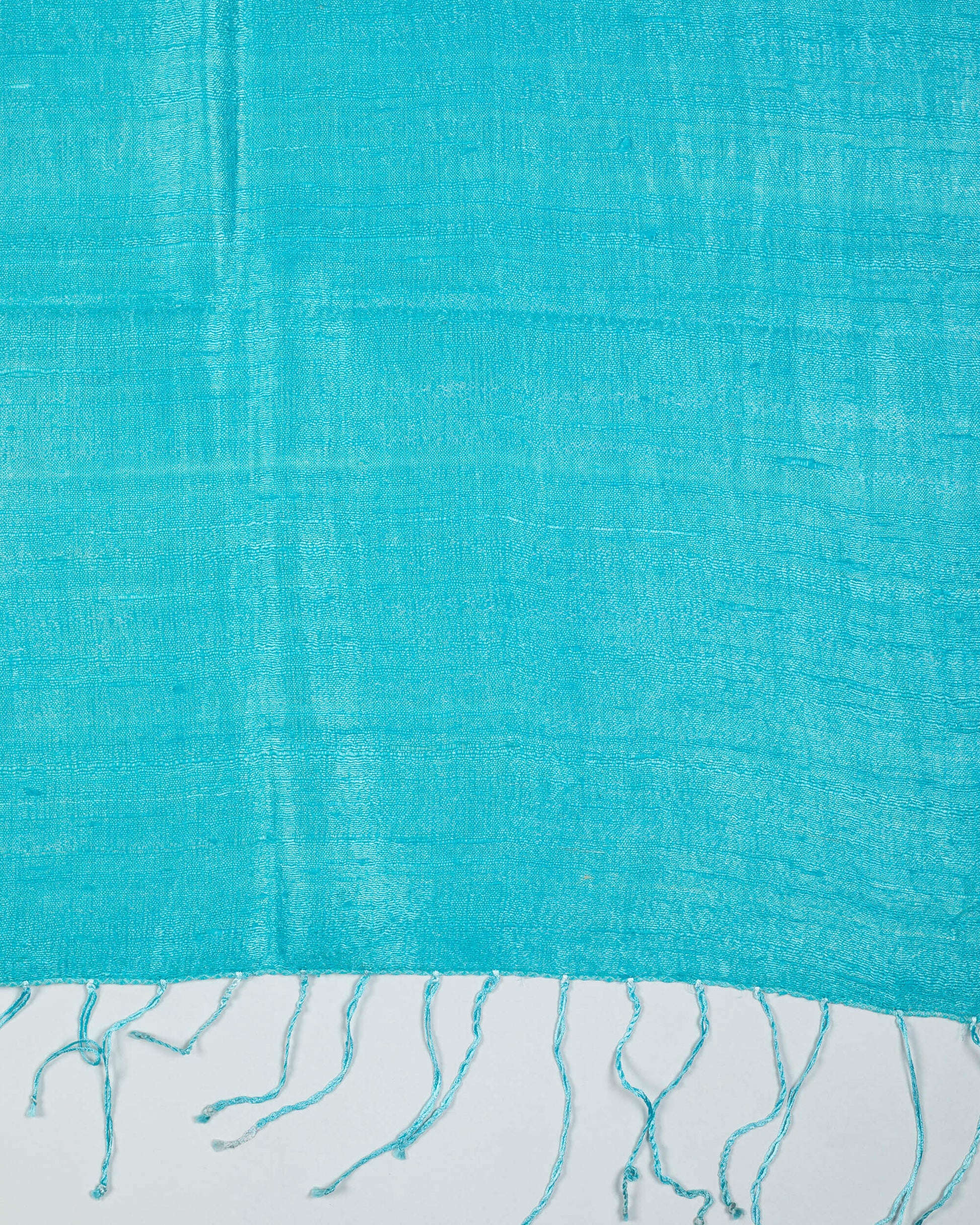 Sky Blue Plain Woven Bhagalpuri Dupion Tusser Silk Stole - Fabcurate