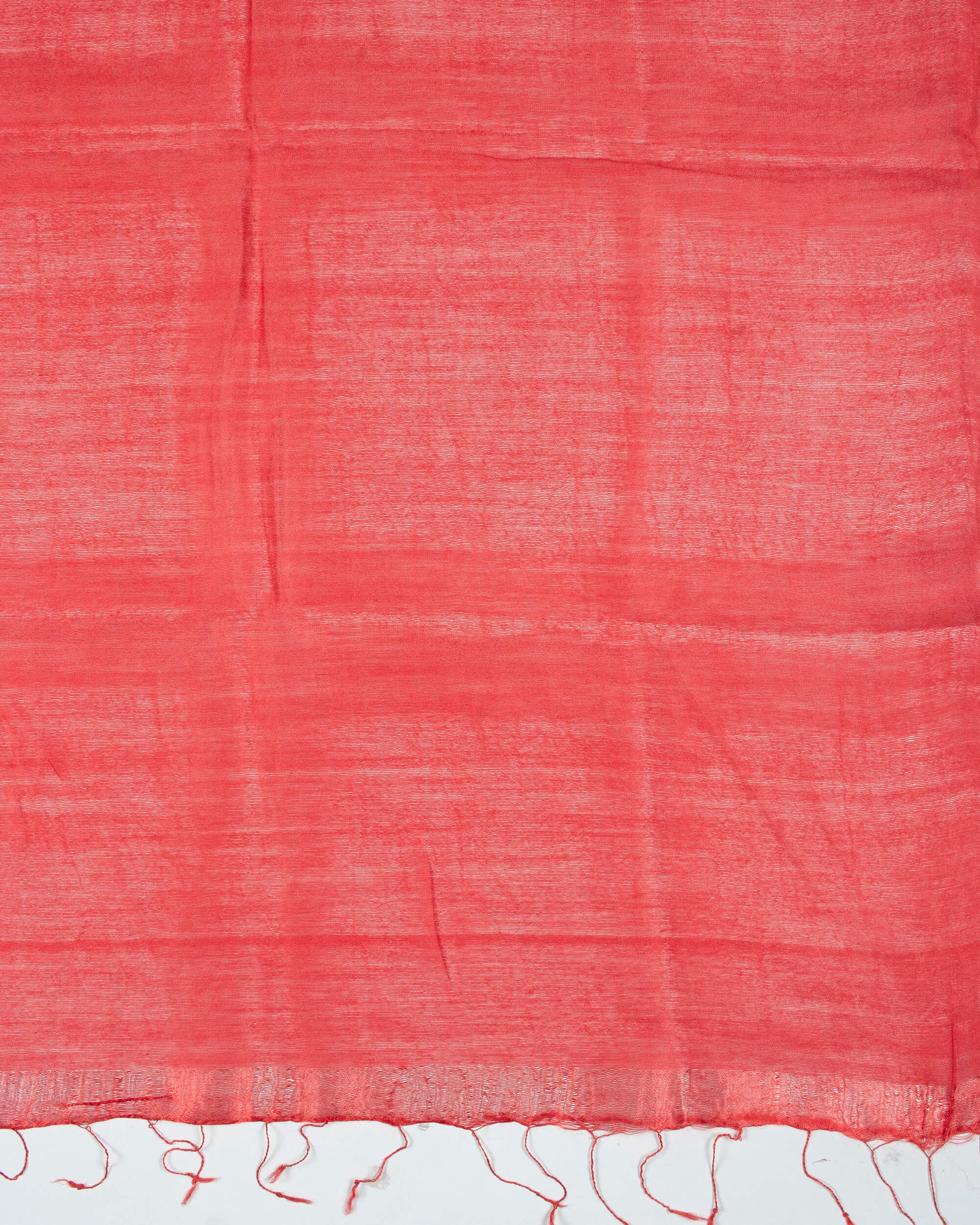Red Plain Woven Bhagalpuri Viscose By Tusser Silk Stole - Fabcurate