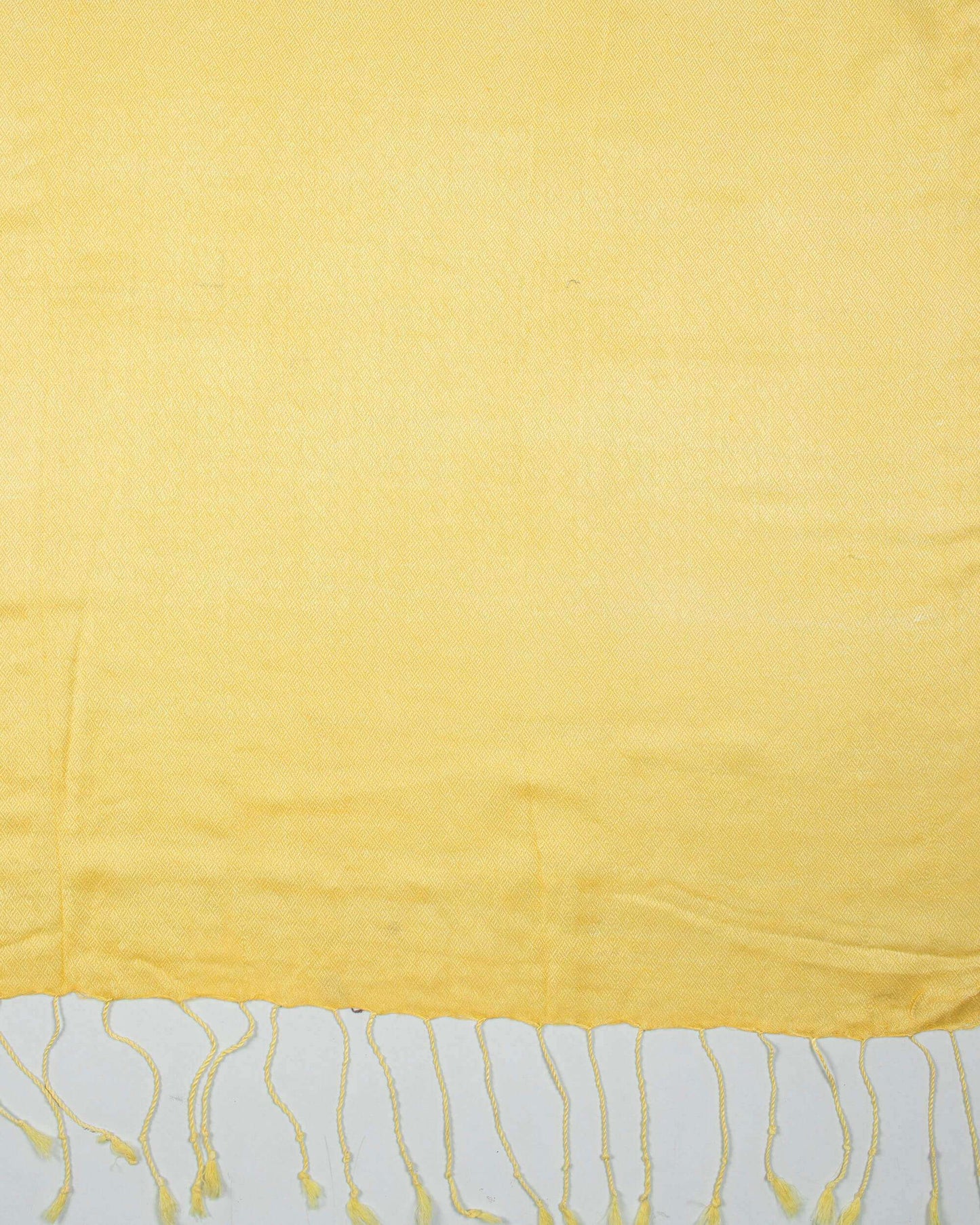 Yellow Plain Dobby Woven Bhagalpuri Viscose By Tusser Silk Stole - Fabcurate