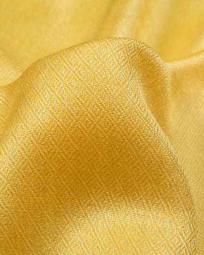 Yellow Plain Dobby Woven Bhagalpuri Viscose By Tusser Silk Stole - Fabcurate