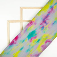 Multi-Color Tie & Dye Pattern Digital Print Liquid Organza Pleated Fabric - Fabcurate