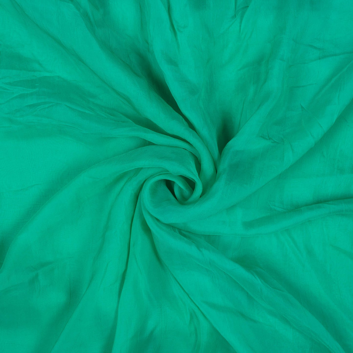 Carribean Green Plain Viscose Paper Silk Fabric