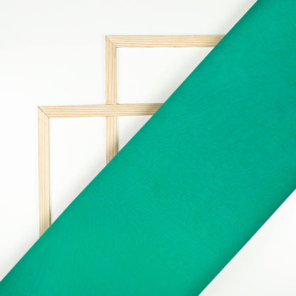 Carribean Green Plain Viscose Paper Silk Fabric