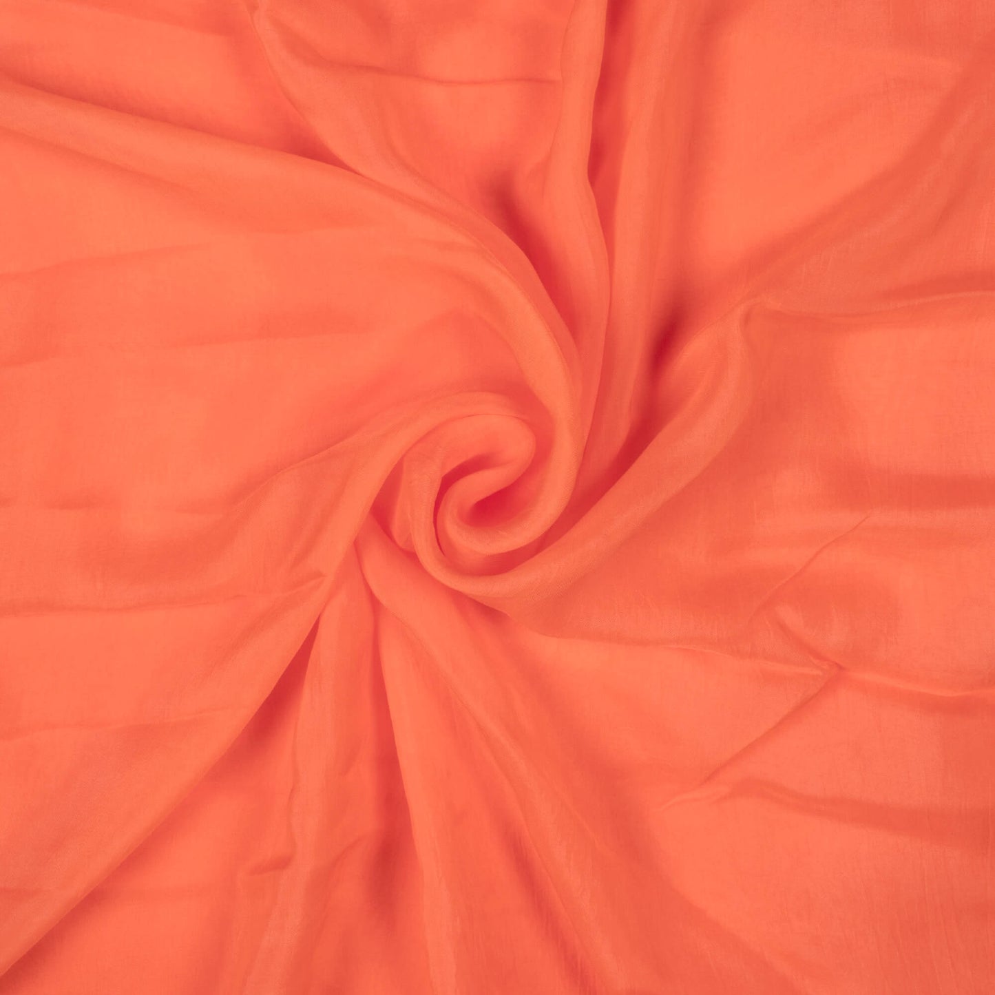 Salmon Orange Plain Viscose Paper Silk Fabric