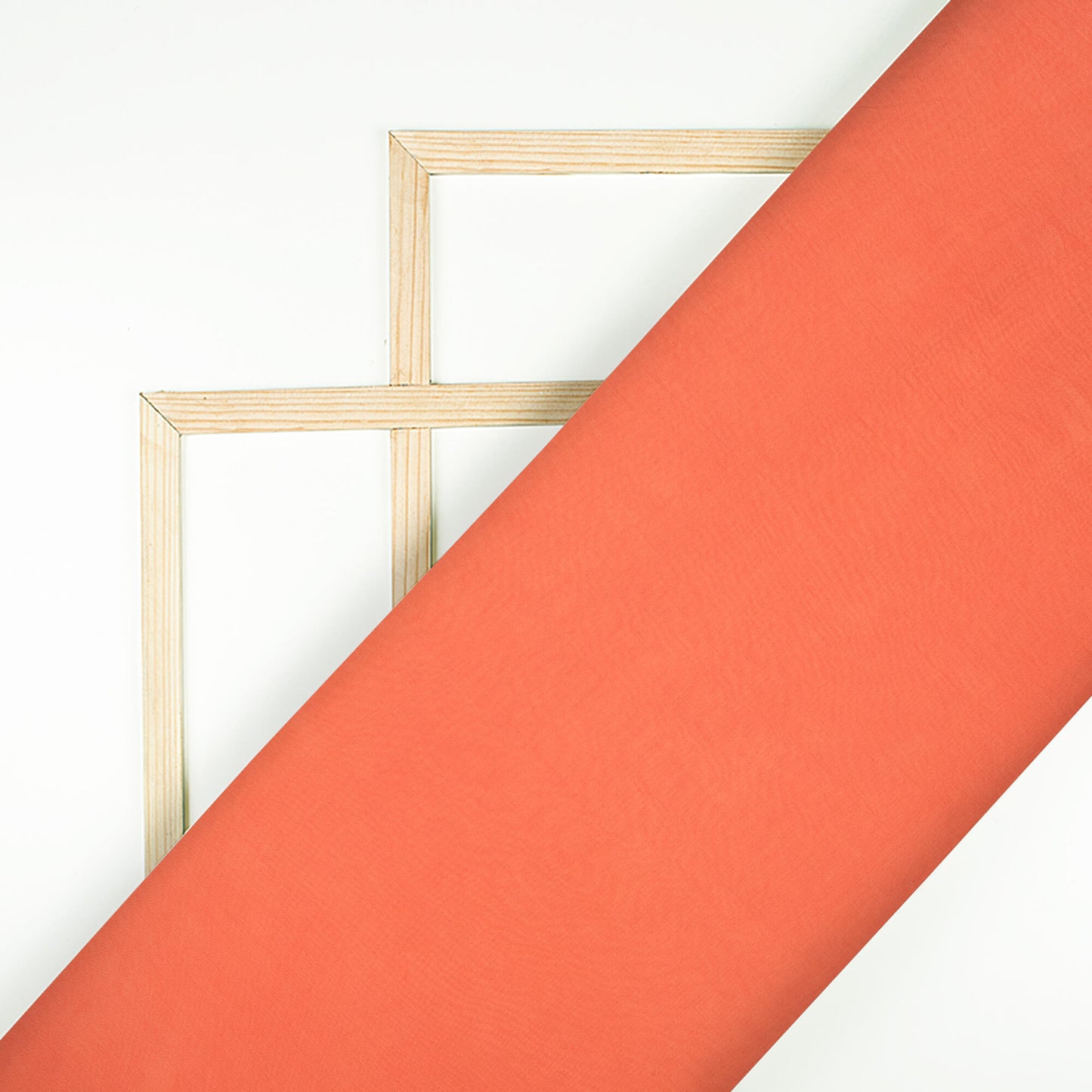Salmon Orange Plain Viscose Paper Silk Fabric