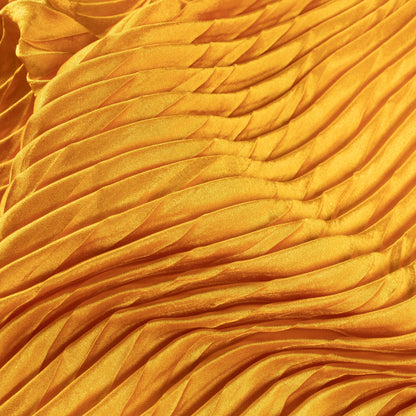 Mustard Yellow Plain Japan Satin Pleated Fabric