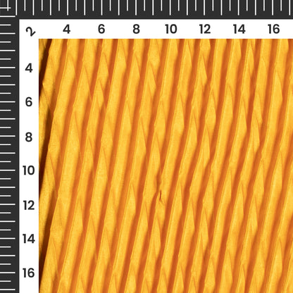 Mustard Yellow Plain Japan Satin Pleated Fabric