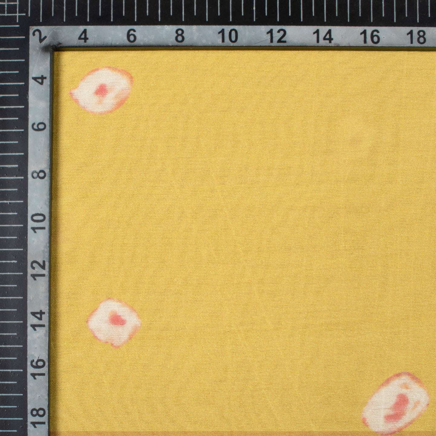 Flaxen Yellow And Pink Shibori Pattern Digital Print Viscose Chanderi Fabric