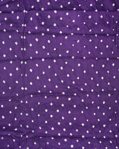 Deep Violet Purple Kutchi Bandhani Unstitched Cotton Suit With Dupatta